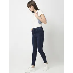 SPYKAR Women Dark Blue High Rise Super Skinny Fit Casual Cotton Jeans-picture-24