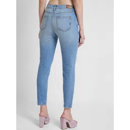 SPYKAR Women Mom Fit Mildly Distressed Light Fade Stretchable Jeans image 3