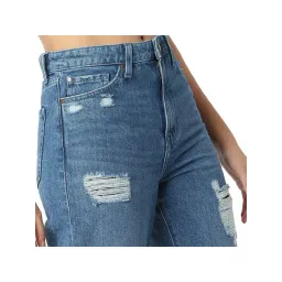 Spykar Women Printed Blue Jeans image 5