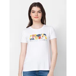 SPYKAR Women Typography Printed Slim Fit T-shirt-picture-14