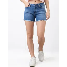 SPYKAR Women Washed Denim Shorts Technology-picture-27