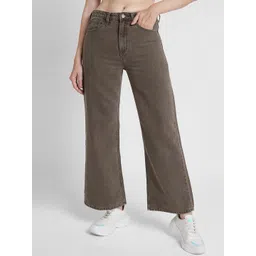 SPYKAR Women Wide Leg Fit Clean Look High-Rise Cotton Jeans-picture-36