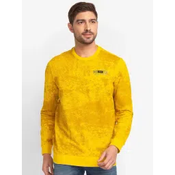 Spykar Yellow Cotton Slim Fit Printed Sweatshirt-picture-24