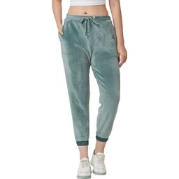spykar Women Solid Green Track Pants image 1