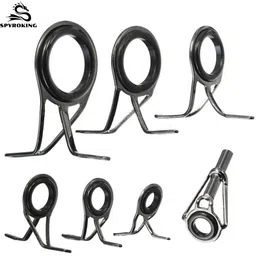spyroking Fishing Solid Rod Guide Tip Top Ring Repair (7 PCs) RRRSTLMIX-SKA91 Multicolor Fishing Rod-picture-11