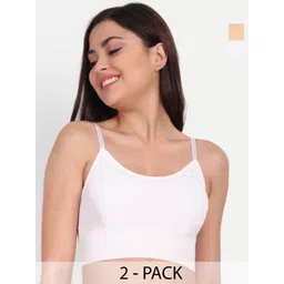 SQ FASHION Pack Of 2 Full Coverage Lightly Padded Bralette Bras-picture-16