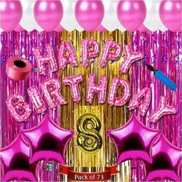 sqe Solid Eight/8th happy birthday combo/kit material for party decorations Balloon-picture-16