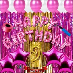 sqe Solid Nine/9th happy birthday combo/kit material for party decorations Letter Balloon-picture-19