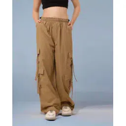 sqew Women Baggy Fit Cargo Pants with Insert Pockets-picture-35