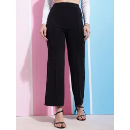 SQew Women Mid-Rise Bootcut Trousers-picture-25