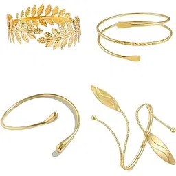 squishco 4Pcs Arm Cuff Jewellery for Women, Gold Arm Cuff Bracelet for Girls,Adjustable and Comfortable Fit for Formal Events and Casual Wear-picture-13