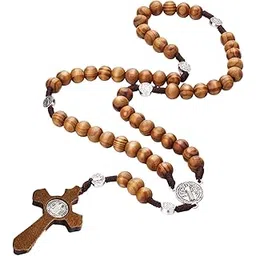 squishy Rosary Necklace, Rosary, Rosary for Men Handmade Wooden Beads Prayer Necklace for Men and Women, Durable Jewelry for Wear and Car Mirror Decoration-picture-32