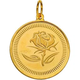 sri jagdamba pearls dealer Sri Jagdamba Pearls 22k (916) Flower 1 gm Yellow Gold Coin cum Pendant-picture-11