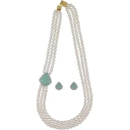 sri jagdamba pearls dealer Sri Jagdamba Pearls Jabala 3 Lines Pearl Necklace Set for Women and Girls | Necklace to Gift Women & Girls| With Certificate of Authenticity AAA Quality-picture-14