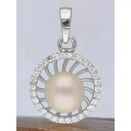 Sri Jagdamba Pearls 925 Silver Ethinic Light Weight Pearl Pendant-picture-20