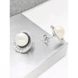 Sri Jagdamba Pearls 925 Silver Gaurika Stud Earrings-picture-33
