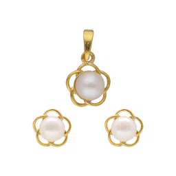 Sri Jagdamba Pearls 92.5 Sterling Silver Pendant & Earring Set for Women-picture-12