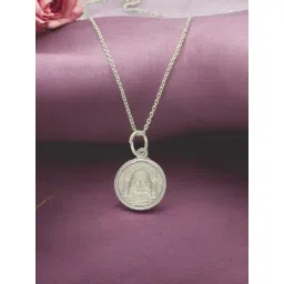 Sri Jagdamba Pearls 999 Silver Ganesha Round Pendant with Chain-picture-13