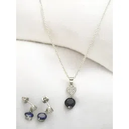 Sri Jagdamba Pearls Clara 925 Silver Pendant Set-picture-31