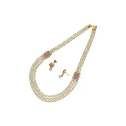 Sri Jagdamba Pearls Dealer Eva 3 String Pearl Necklace Set-picture-35