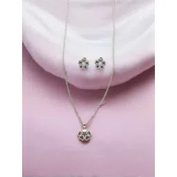 Sri Jagdamba Pearls Elegant 925 Silver Pendant Set-picture-13