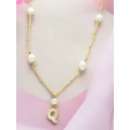 Sri Jagdamba Pearls Fancy Q Alphabetic Pearl Chain Pendant for Women-picture-23
