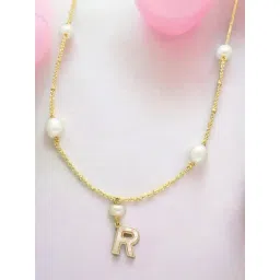Sri Jagdamba Pearls Fancy R Alphabetic Pearl Chain Pendant for Women-picture-19