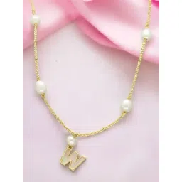 Sri Jagdamba Pearls Fancy W Alphabetic Pearl Chain Pendant for Women-picture-20