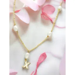 Sri Jagdamba Pearls Fancy X Alphabetic Pearl Chain Pendant for Women-picture-22