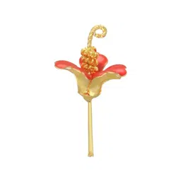 Sri Jagdamba Pearls Golden 0.8 Silver Hibiscus Flower - 4.06 gm-picture-14