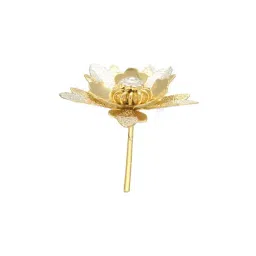 Sri Jagdamba Pearls Golden 0.8 Silver Pooja Flower - 2.78 gm-picture-16