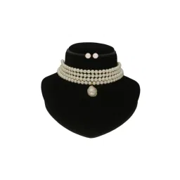 Sri Jagdamba Pearls Iha 4 Lines Round Pearl Set for Women-picture-17