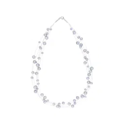 Sri Jagdamba Pearls Jabala Blue & Silver Pearl Casual Necklace-picture-30