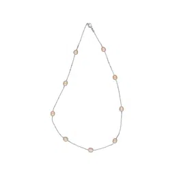 Sri Jagdamba Pearls Siddhi Peach & Silver Casual Necklace-picture-36