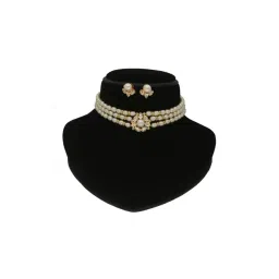 Sri Jagdamba Pearls Zivah 3 Lines Pearl Set for Women-picture-16