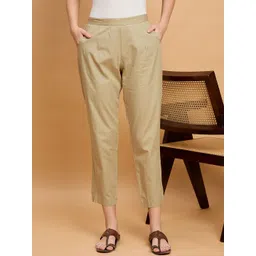SRILICA Women Straight Fit Mid-Rise Cigarette Trousers-picture-42