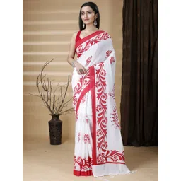 SRILOK Ethnic Motifs Pure Cotton Khadi Saree-picture-19
