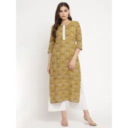 Sringam Mustard Printed Straight Kurta-picture-31