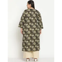 Sringam Plus Size Floral Printed Straight Cotton Kurta image 5