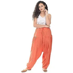 srisaras Cotton Linen Blend Solid Women ["Orange"] Salwar-picture-26