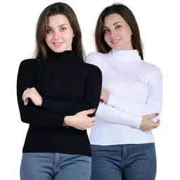 srisaras Pack of 2 Casual Regular Sleeves Solid Women Multicolor Top-picture-11