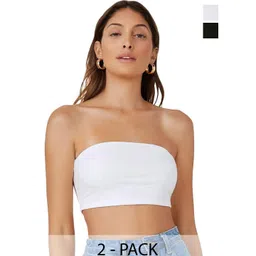 SRISARAS Pack Of 2 Strapless Tube Crop Top-picture-10