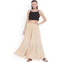 SRISARAS Women Embroidered Flared Palazzos-picture-23