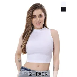 SRISARAS Women Pack of 2 Cotton Crop Top-picture-30