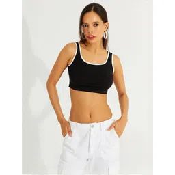 SRISARAS Women Pack of 2 Cotton Fitted Crop Top-picture-20