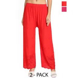 SRISARAS Women Pack Of 2 Cotton Trousers-picture-33