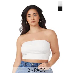 SRISARAS Women Pack Of 2 Cotton Tube Crop Top-picture-17