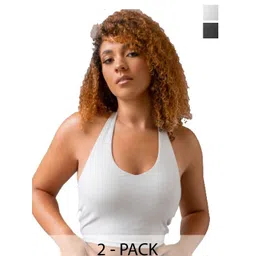 SRISARAS Women Pack of 2 Halter Neck Cotton Tank Top-picture-29