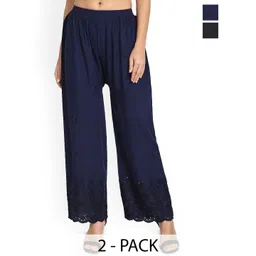 SRISARAS Women Pack Of 2 Relaxed Fit Trousers-picture-34