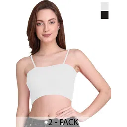 SRISARAS Women Pack of 2 Shoulder Straps Cotton Bralette Crop Top-picture-32